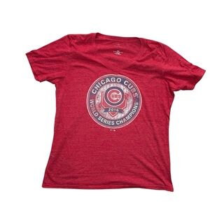 Chicago Cubs Red T-Shirt 2016 world champs v neck size 3X